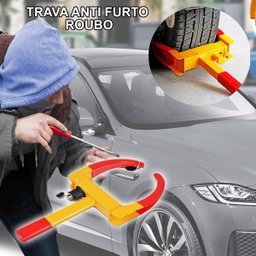 Trava Roda Controle Estacionamento Pneu Carro Moto Segurança Antifurto Roubo Automotivo Trailer Carr - 13