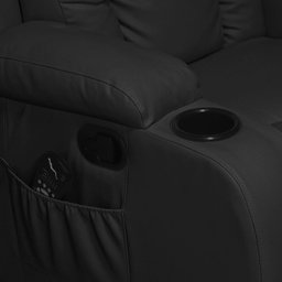 Poltrona do Papai Reclinável Sala de Cinema Massagem Balanço Giratória Austin Pu Preto G31 - Gran Be - 6