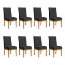 Ver imagem 1 de Kit 8 Cadeiras de Jantar Brisa Suede Base de Madeira - Pallazio Cor Preto