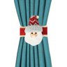 Prendedor de Cortina Papai Noel Pelúcia Prime Vermelho e Branco Renda Bege - Master Christmas - 5