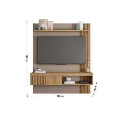Painel para Tv Moderno até 55 Polegadas Suspenso Sala Quarto Ripado Rack Cor Fendi/buriti - 5