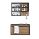 Ver imagem 6 de Conjunto Banheiro Gabinete 80cm e Espelheira Mel/grafite Cj8040