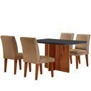 Ver imagem 7 de Mesa Olimpia 120 Mdf Vidro Canto Copo Com 4 Cadeiras