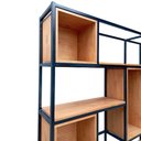 Ver imagem 3 de Estante de Madeira e Ferro Divisória de Ambientes Decoração Industrial - Preto e Castanheira
