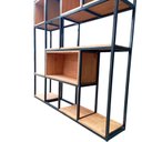 Ver mais imagens de Estante de Madeira e Ferro Divisória de Ambientes Decoração Industrial - Preto e Castanheira