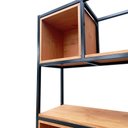 Ver imagem 7 de Estante de Madeira e Ferro Divisória de Ambientes Decoração Industrial - Preto e Castanheira