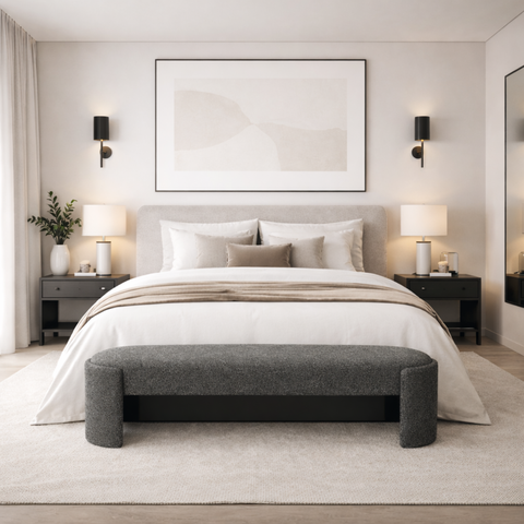 Recamier Puf Decorativo Fly Cama Casal 138cm Zahav Estofados:cinza Escuro