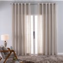 Ver imagem 1 de Cortina Linho de Gaze Bege 580x230cm para Varão Fastlar Cortina para Varão