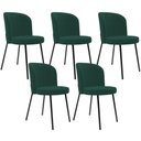 Ver imagem 1 de Kit 5 Cadeiras Sala de Jantar Estofada Gavi L02 Suede Verde Musgo - Lyam Decor