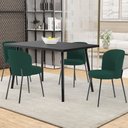 Ver imagem 2 de Kit 5 Cadeiras Sala de Jantar Estofada Gavi L02 Suede Verde Musgo - Lyam Decor