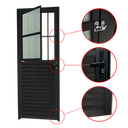 Ver imagem 2 de Porta de Sala Alumínio 80 D.L25 V.Boreal Preto Brimak