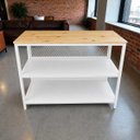 Ver imagem 3 de Bancada Ilha para Cozinha Design Industrial 1,30X70MT Tampo Bege Pés Branco