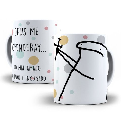 Caneca Flork Estampa Engraçada – Café, Caos e Memes