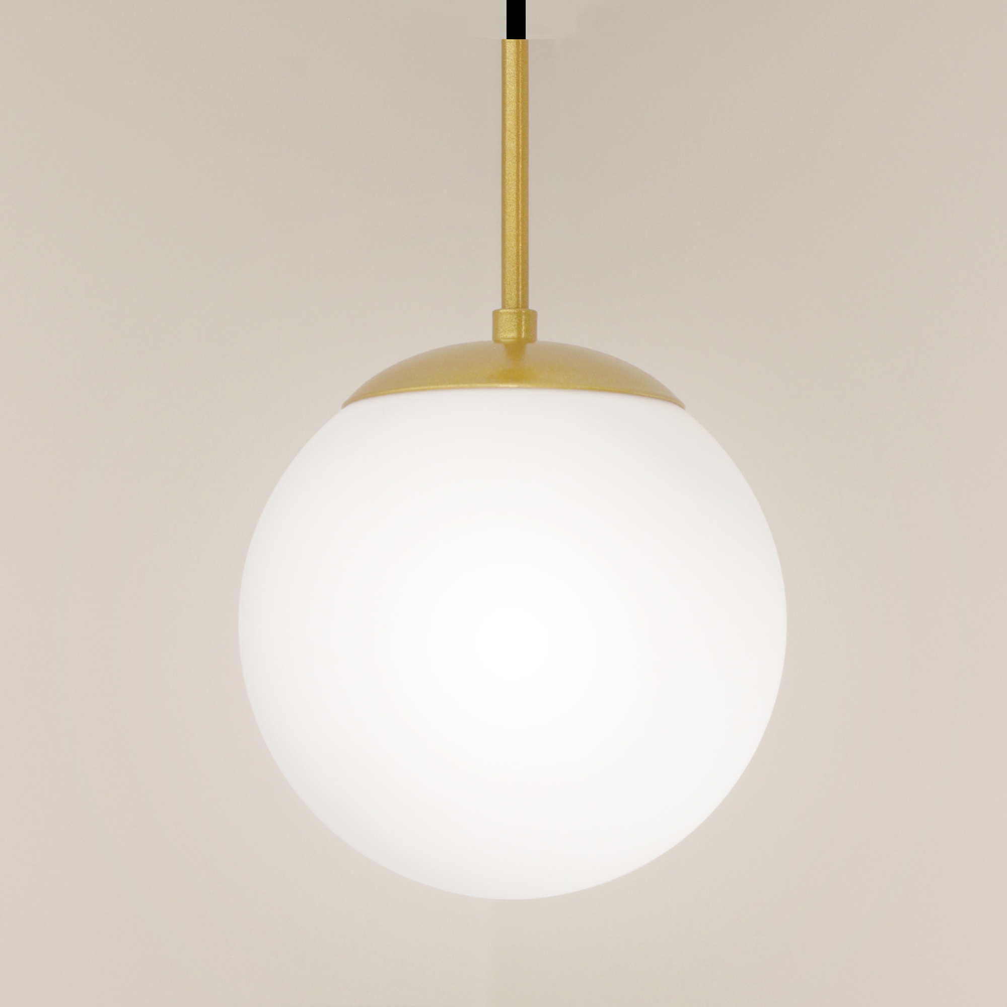 Luminária Teto Pendente Globo Vidro Jabuticaba Dourado 20cm - 2