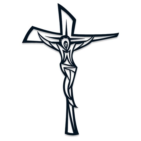 Crucifixo de Parede Quadro Aplique Decorativo Mdf Cor Preto