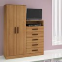 Ver imagem 1 de Guarda-roupa Armário Roupeiro Cômoda Quarto Solteiro Cinamomo