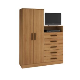Guarda-roupa Armário Roupeiro Cômoda Quarto Solteiro Cinamomo - 2