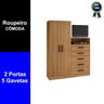 Guarda-roupa Armário Roupeiro Cômoda Quarto Solteiro Cinamomo - 3