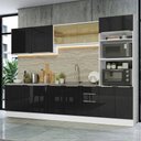 Ver imagem 1 de Armário de Cozinha Completa 310 Cm Branco/preto Lux Madesa 04