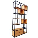 Ver imagem 7 de Estante Industrial Ambientes com Prateleiras, Nichos e Gaveta - Ferro e Madeira