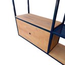 Ver imagem 5 de Estante Industrial Ambientes com Prateleiras, Nichos e Gaveta - Ferro e Madeira