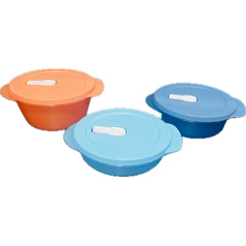 Tupperware Kit 3 Tigelas Mini Cristalwave Micro-ondas