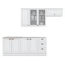 Ver imagem 3 de Cozinha Completa Modulada 5 Peças com Aéreo de Vidro Americana Branco