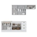 Ver imagem 2 de Cozinha Completa Modulada 5 Peças com Aéreo de Vidro Americana Branco