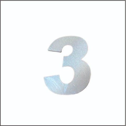 Numero Residencial Aço Escovado 13 Cm - Fundição Petrópolis Nº3