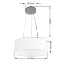 Ver imagem 2 de Lustre Pendente Cilíndrico Vivare Md-4181 Cúpula em Tecido 40x15cm - Bivolt - Linho Bege - Bivolt