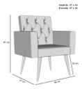 Ver imagem 5 de Poltrona Decorativa Capitone Reforçada Confortável para Sala Cinza-escuro