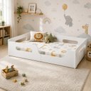 Ver imagem 1 de Cama Montessori Solteiro Infantil com Proteção Lateral 100% MDF