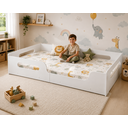 Ver imagem 2 de Cama Montessori Solteiro Infantil com Proteção Lateral 100% MDF