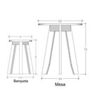 Ver imagem 3 de Conjunto Mesa e 4 Banquetas em Madeira Maciça Preto/Imbuia
