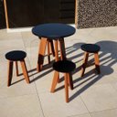 Ver imagem 2 de Conjunto Mesa E 4 Banquetas Em Madeira Maciça 