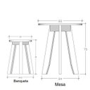 Ver imagem 3 de Conjunto Mesa e 4 Banquetas em Madeira Maciça Preto/Imbuia