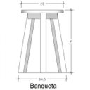 Ver imagem 5 de Conjunto Mesa e 4 Banquetas em Madeira Maciça Preto/Imbuia