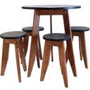 Ver imagem 7 de Conjunto Mesa E 4 Banquetas Em Madeira Maciça 