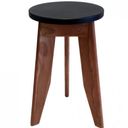 Ver mais imagens de Conjunto Mesa e 4 Banquetas em Madeira Maciça Preto/Imbuia