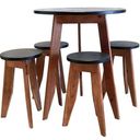 Ver imagem 7 de Conjunto Mesa e 4 Banquetas em Madeira Maciça Preto/Imbuia