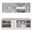 Ver imagem 2 de Cozinha Completa Modulada 7 Peças com Aéreo de Vidro Americana Branco