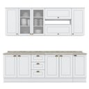 Ver imagem 3 de Cozinha Completa Modulada 7 Peças com Aéreo de Vidro Americana Branco