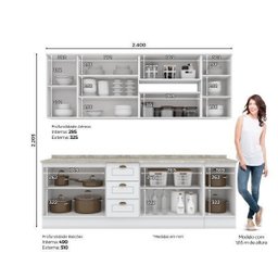 Cozinha Completa 7 Peças com Aéreo de Vidro Americana  - 4