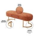 Ver imagem 3 de Banco Recamier Glow 193cm Cama Box Casal Base em Aço Dourado Zahav:veludo Terracota