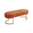 Ver imagem 1 de Banco Recamier Glow 193cm Cama Box Casal Base em Aço Dourado Zahav:veludo Terracota