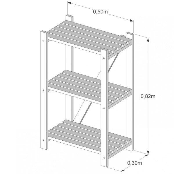 Estante Multiuso 3 Prateleiras Colors MaderSilva - 3