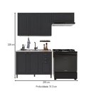 Ver imagem 4 de Cozinha Compacta Bariloche 8 Portas 2 Gavetas 100% MDF 6225 Chumbo - Indékes