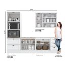 Ver imagem 4 de Cozinha Completa Modulada 4 Peças com Aéreo de Vidro Temperado 100% MDF Americana Branco