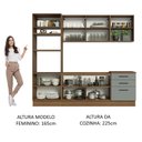 Ver imagem 6 de Armário de Cozinha Completa 250cm Rustic/Cinza Agata Madesa 01