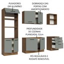 Ver imagem 5 de Armário de Cozinha Completa 250cm Rustic/Cinza Agata Madesa 01